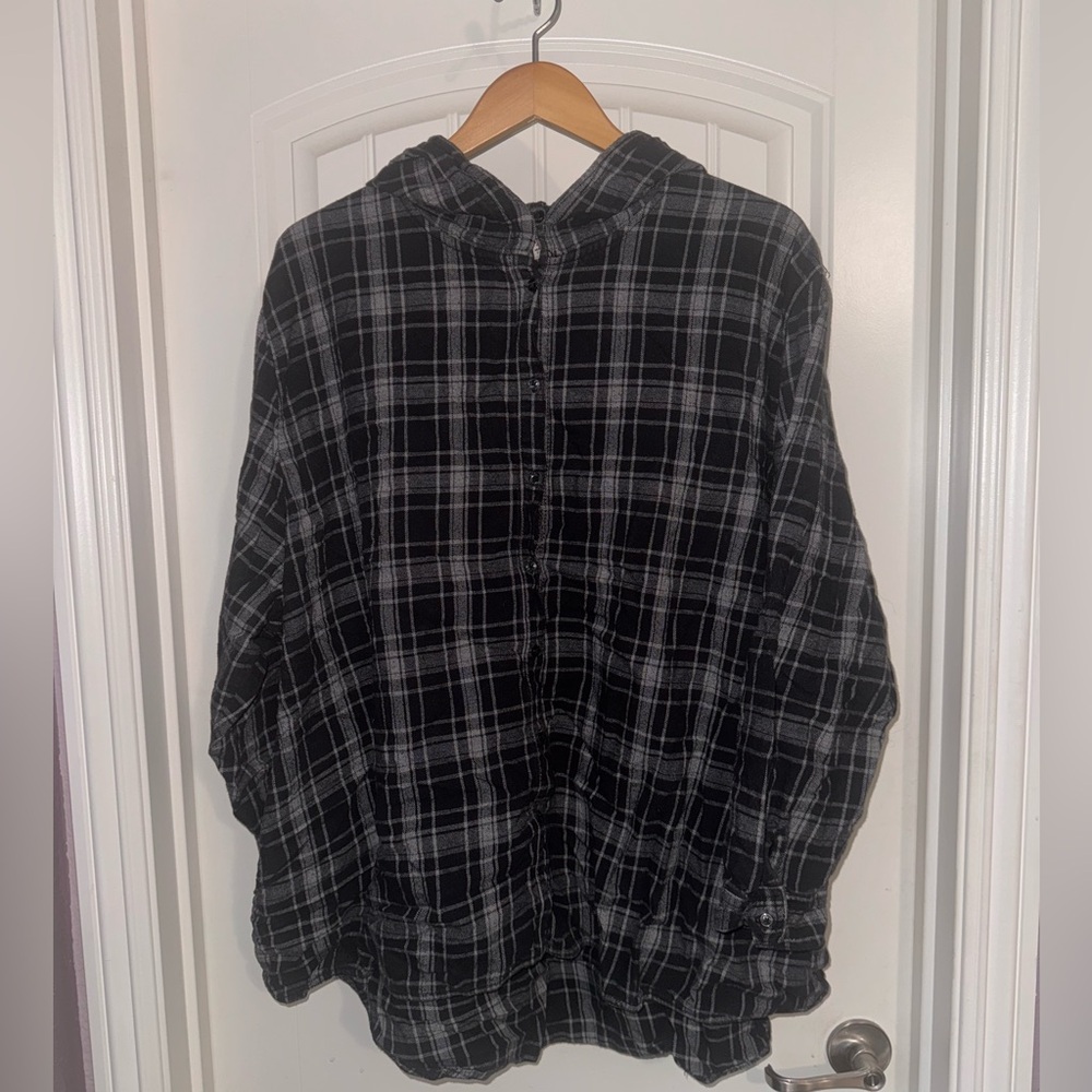 Flannel with hood & pockets